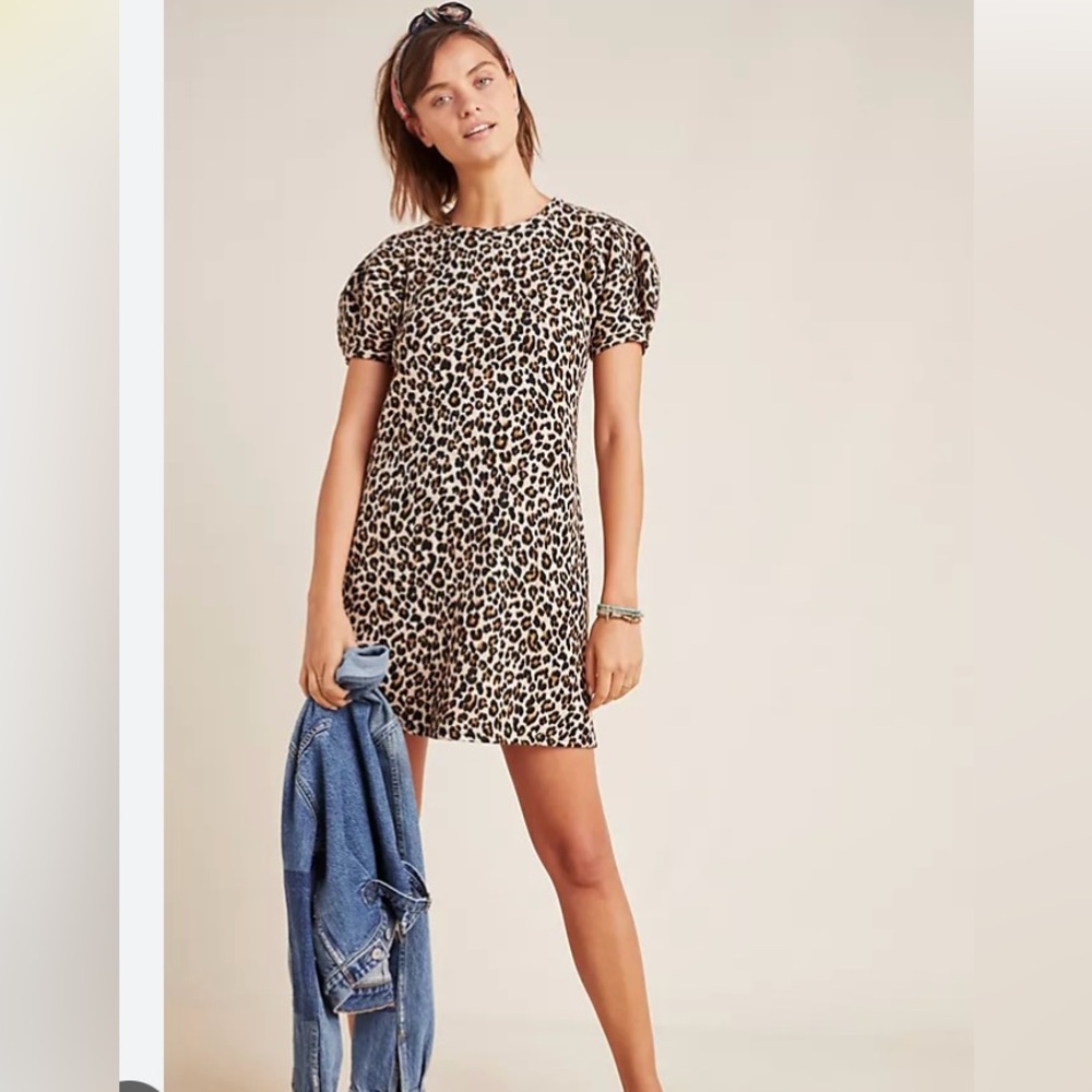 Velvet by Graham & Spencer Jolene Leopard print Puff Sleeve Sheath Dress